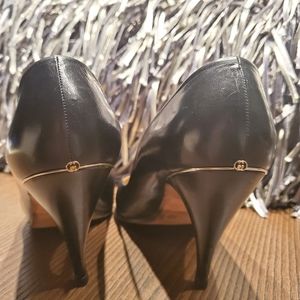 Gucci | Black | Goal Monogram Leather Pumps